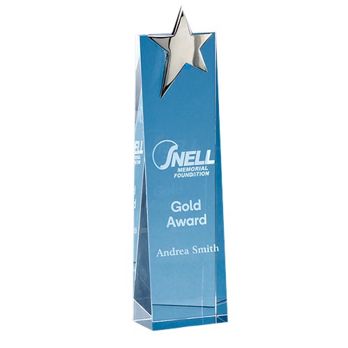 Bronze optical star engraved award