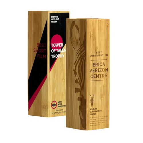 custom branded bamboo block award